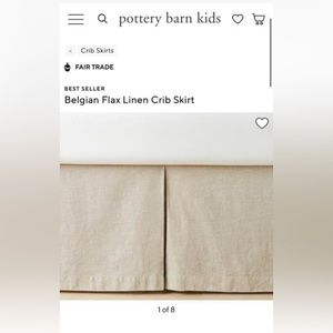Pottery barn flax linen crib skirt
